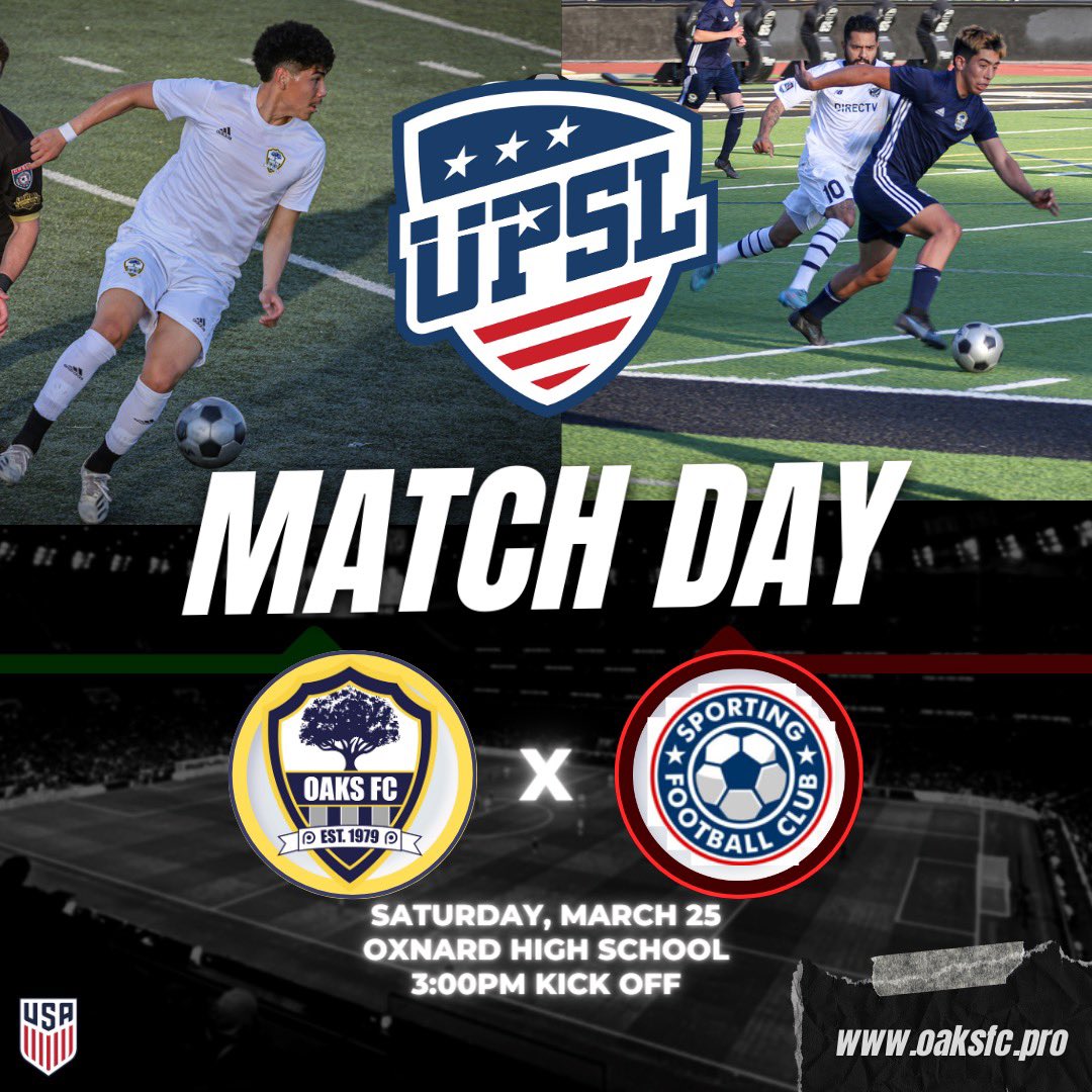 OaksFCPro's tweet photo. Join us for our first home UPSL game of the season this Saturday at Oxnard High School!🤩👏⚽️ https://t.co/diJA6zPjxJ