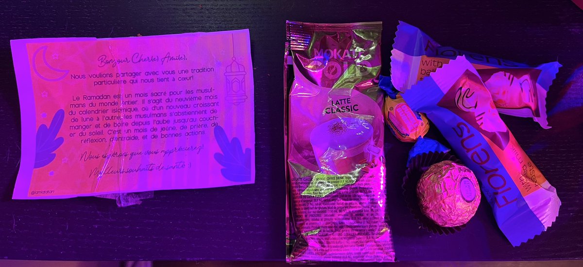 I received the sweetest Ramadan gift from one of my students today and the informational note is even in French!! How thoughtful! Merci beaucoup!! Ramadan Kareem!!