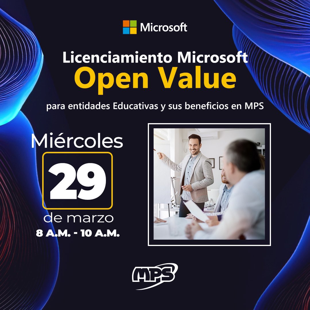 MpsMayorista's tweet image. Acompáñanos a este entrenamiento y conoce de primera mano las diferentes opciones que tenemos en Open Value para el segmento educativo.

📅Miércoles 29 de marzo
⏰8:00 a.m.

Regístrate aquí👉🏻 bit.ly/WebinarOpenVal…

#Microsoft #OpenValue #Educación #Entrenamiento