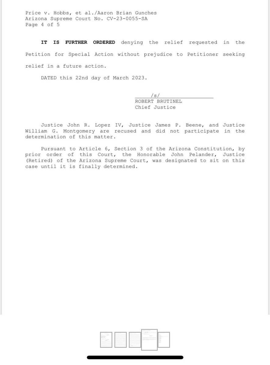 Breaking: The Arizona State Supreme Court has ruled state law does not compel the Governor to carry out an execution warrant. It only "authorizes" the executive branch to do so, and Gov. Hobbs has stated she will not resume executions pending a review of the process.