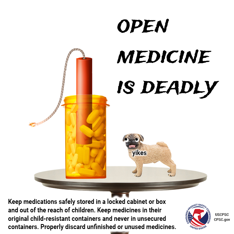 USCPSC's tweet photo. Make sure your loved ones keep their medicines locked up out of sight and out of reach of kids #NPPW23 https://t.co/MkI9q0QnIH