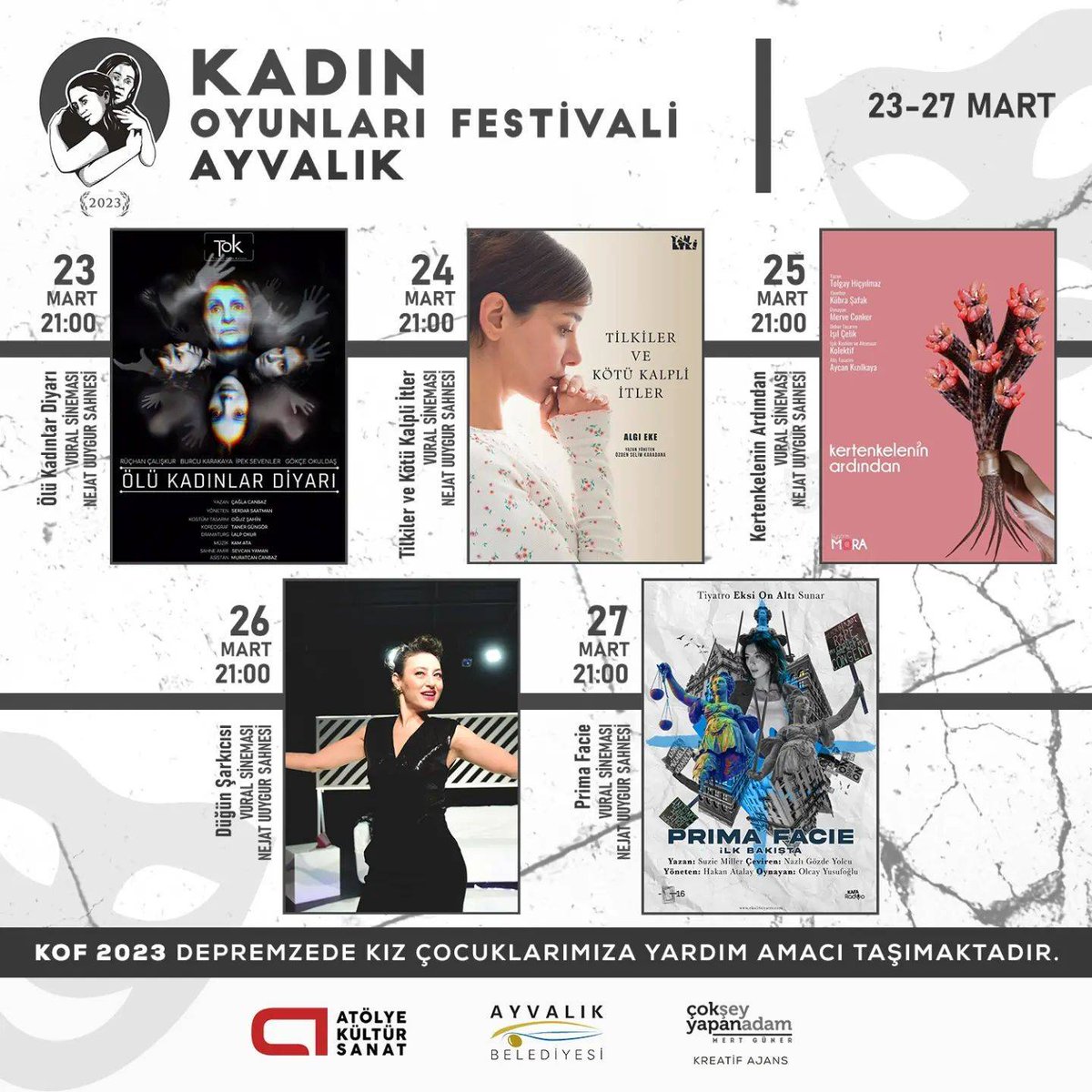 festtrcom's tweet photo. Ayvalık Kadın Oyunları Festivali
🕓 23- 27 Mart
📍 #Balıkesir #Ayvalık
👉 https://t.co/2SgnvRsbtj
.
Tüm festivaller, indirimli festival biletleri ve güncellemeler için https://t.co/qehwjOXc7B
.
#festtr #festival #fest https://t.co/r3PTvIQc0d