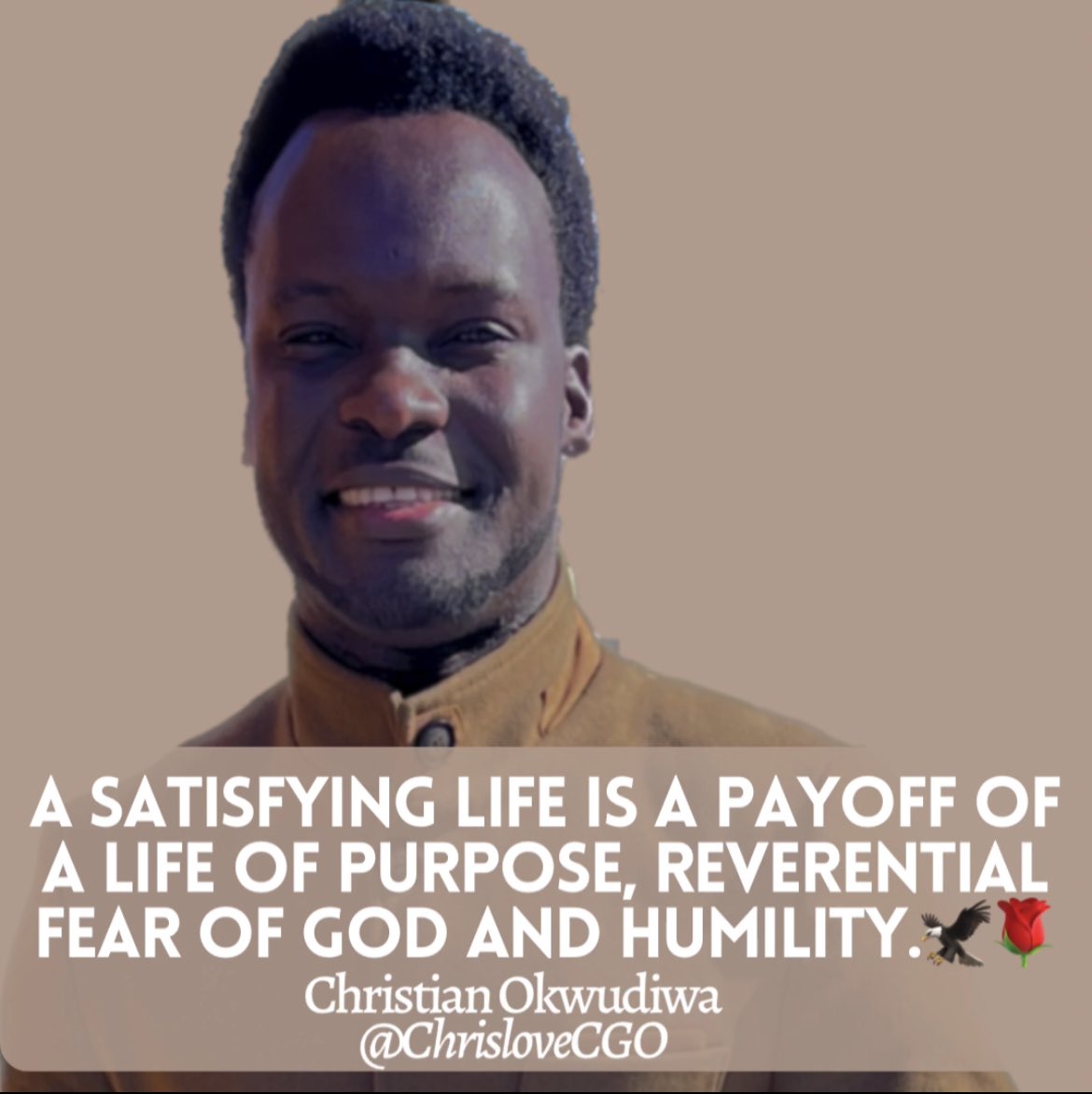 ChrisloveCGO's tweet photo. Do you want to live a satisfying life? This is a recipe for you!π¦
πΉ
#Chrislove #Betimeless #Ministry #Military #Dignitary #ChrisloveMedia #Creator #Creative https://t.co/OOiE8eAoMa