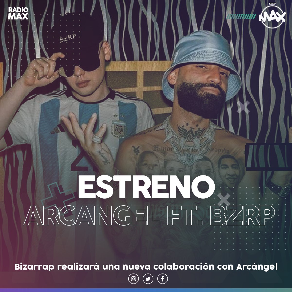RadioMaxOnline1's tweet photo. 🚀Tras su exitosa colaboración con #Shakira 🇨🇴 en enero de este 2023, #Bizarrap 🇦🇷regresa con más fuerza y ahora lo hace de la mano de 🇵🇷 #Arcángel con quien lanzará BZRP Music Sessions #54. 
https://t.co/XQKtu2d5d8 https://t.co/eMn1zshUYp