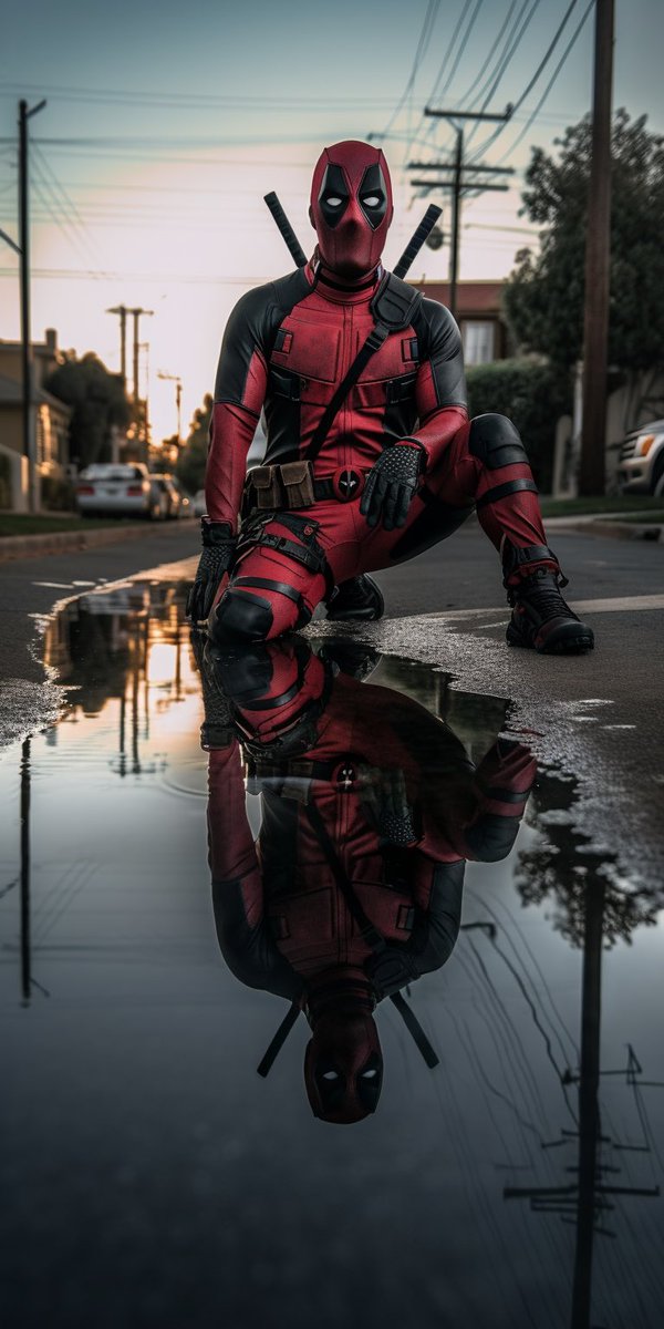 LinusEkenstam's tweet image. 🤯 Mindblown over the reflections Midjourney is able to create here 

Just look at the puddles. Insane.  
How is it possible? 

Ohh and thanks Deadpool for just chillin for the gram