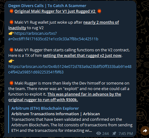 monaco_pnl's tweet photo. Unbelievably, the $MAKI rug was AGAIN committed by the same dev that did v1 

speechless https://t.co/0shI7Nd4cr