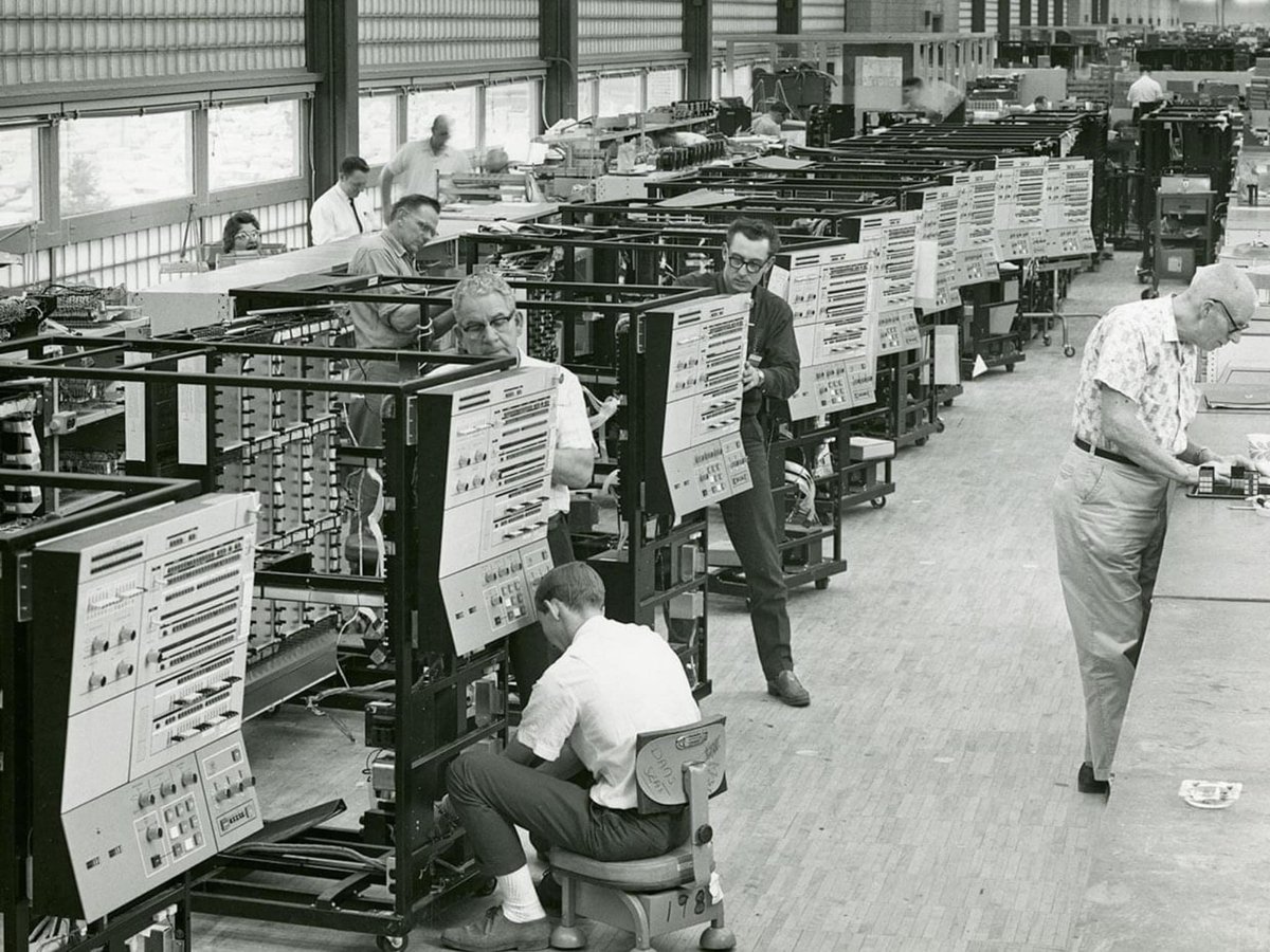IBM System 360 production line in 1960s. #system360 #ibm #production #1960