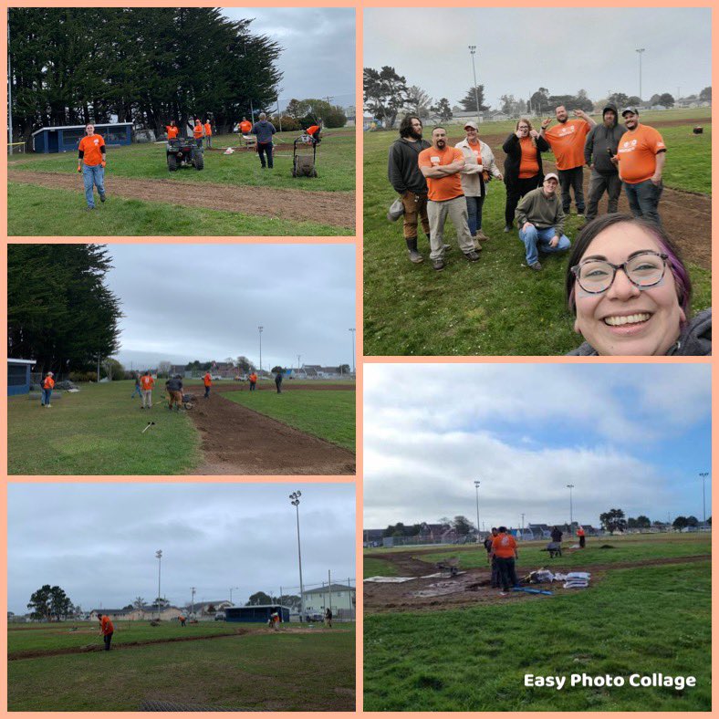 What a fantastic #teamdepot ! The #gemonthecoast spent quality time #givingback to #delnortelittleleague getting the field ready for the upcoming season! Great partnership with #lyonhomes and team! #HomeDepot