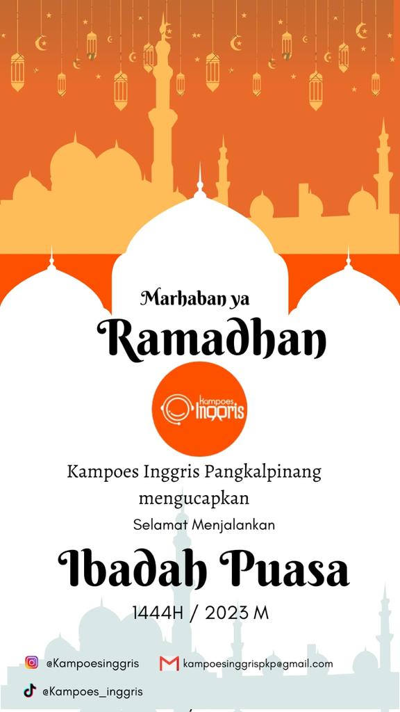 Kampoesinggris's tweet photo. Marhaban yaa ramadhan
Marhaban yaa Syahrus Shiyaam
Semoga puasa kita lebih baik dari puasa tahun lalu
#ramadhan2023 #RamadhanKareem #puasa #bukapuasa #ngaji
#Toefl #IELTS #TOEIC #TOEP #lpdp #Scholarships #pare https://t.co/vV93KrBUsH