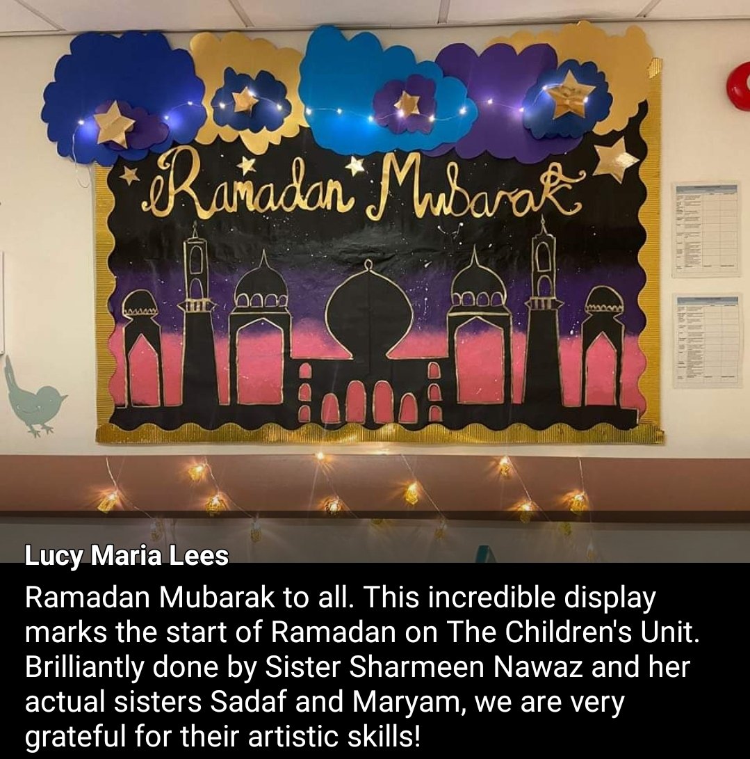 Very proud to be in the presence of such artistic greatness, could not have put it better ourselves #NCA #Northern care alliance

Ramadan Mubarak ❤️❤️❤️