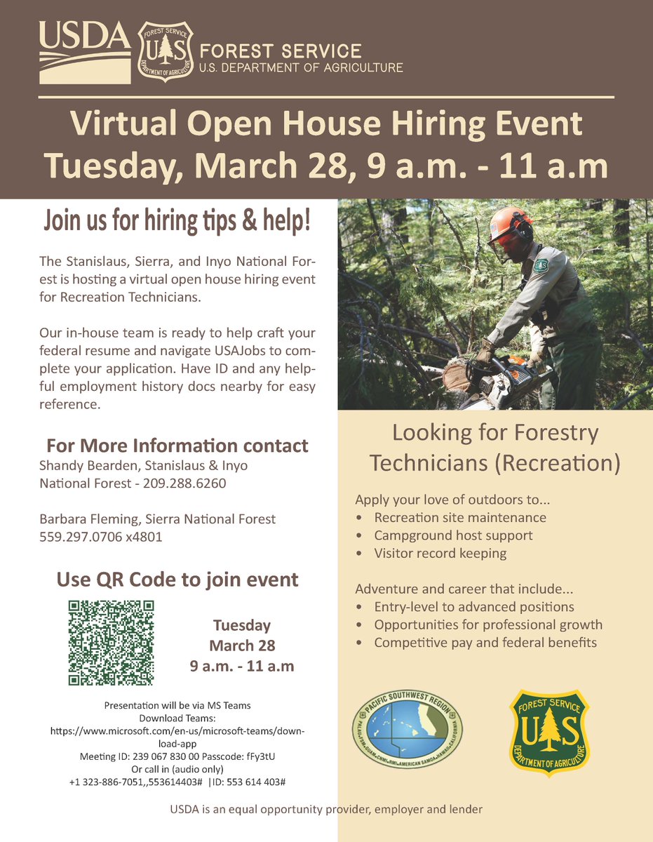 Inyo National Forest (@inyo_nf) on Twitter photo The moment you've been waiting for.... someone to walk you through applying on <a href="/USAJOBS/">USAJOBS</a>!
In partnership with <a href="/Stanislaus_NF/">Stanislaus National Forest</a> <a href="/Sierra_NF/">Sierra Ntl. Forest</a>, come to these virtual open houses led by our real-life admin and recreation officers!
Hope to see you there: fs.usda.gov/detail/inyo/ne… The moment you've been waiting for.... someone to walk you through applying on <a href="/USAJOBS/">USAJOBS</a>!
In partnership with <a href="/Stanislaus_NF/">Stanislaus National Forest</a> <a href="/Sierra_NF/">Sierra Ntl. Forest</a>, come to these virtual open houses led by our real-life admin and recreation officers!
Hope to see you there: fs.usda.gov/detail/inyo/ne…