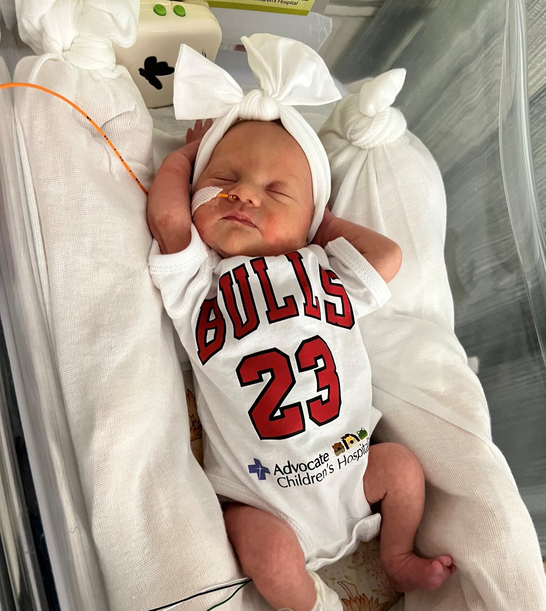 Get'cha head in the game! 🏀 Baby Margot is excited to be part of #BullsNation &amp; is helping us cheer on the @ChicagoBulls tonight. This March, we're giving away a Baby Bulls gift to all babies born at <a href="/advocatehealth/">Advocate Health Care</a> hospitals. Tag us in your photos for a chance to be featured!