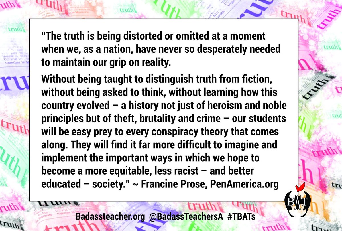 Hmm. Sounds like certain someones want our students to become "easy prey to every conspiracy theory that comes along." #StopCensorship theguardian.com/books/2023/feb… #TBATs <a href="/Wisconsin_BATs/">Wisconsin BATs</a> <a href="/MIBATS/">Michigan BATS</a> <a href="/IndianaBATs/">INBATs</a> <a href="/iowabats/">Iowa BATs</a> <a href="/MissouriBATs/">Missouri BATs</a> <a href="/ArkansasBATsA/">ArkansasBATs</a> <a href="/MNBATs1/">MN Badass Teachers</a> <a href="/LouisianaBATs/">Louisiana</a>