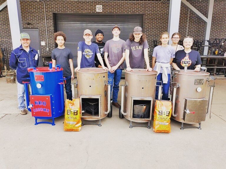 TheHeatatKCAL's tweet photo. We’ve had a pretty exciting couple weeks here! Today was pretty great - learning how to use our new equipment from Short Rib Drum Smokers! https://t.co/Y8QQaNPRF0