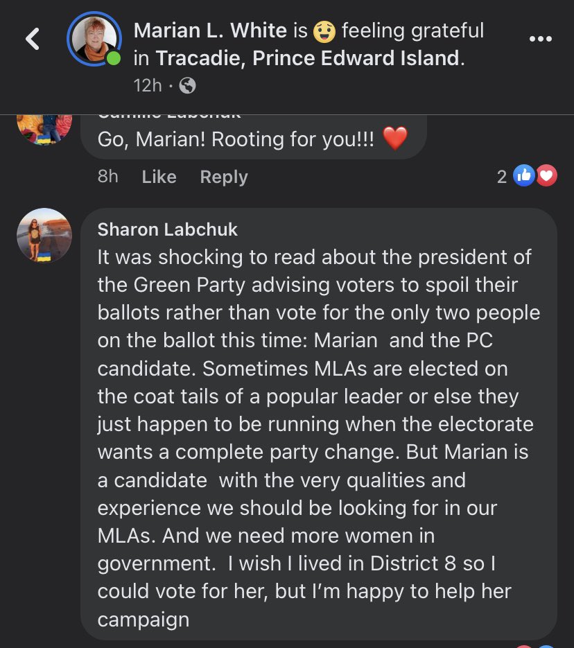 mikayla_gallant's tweet photo. Sharon is so cool. She’s the founder and former president of the Green Party on PEI https://t.co/yyEf6eMfAf