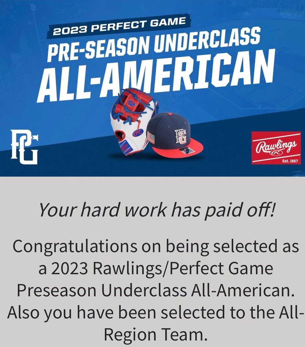 BarwisBaseball's tweet photo. Congrats to Ray Barwis on being selected to the all Region Team for Perfect Game and Preseason All American honors!! Keep Grinding Kid!! We love ya! https://t.co/c9cz52uQB3
