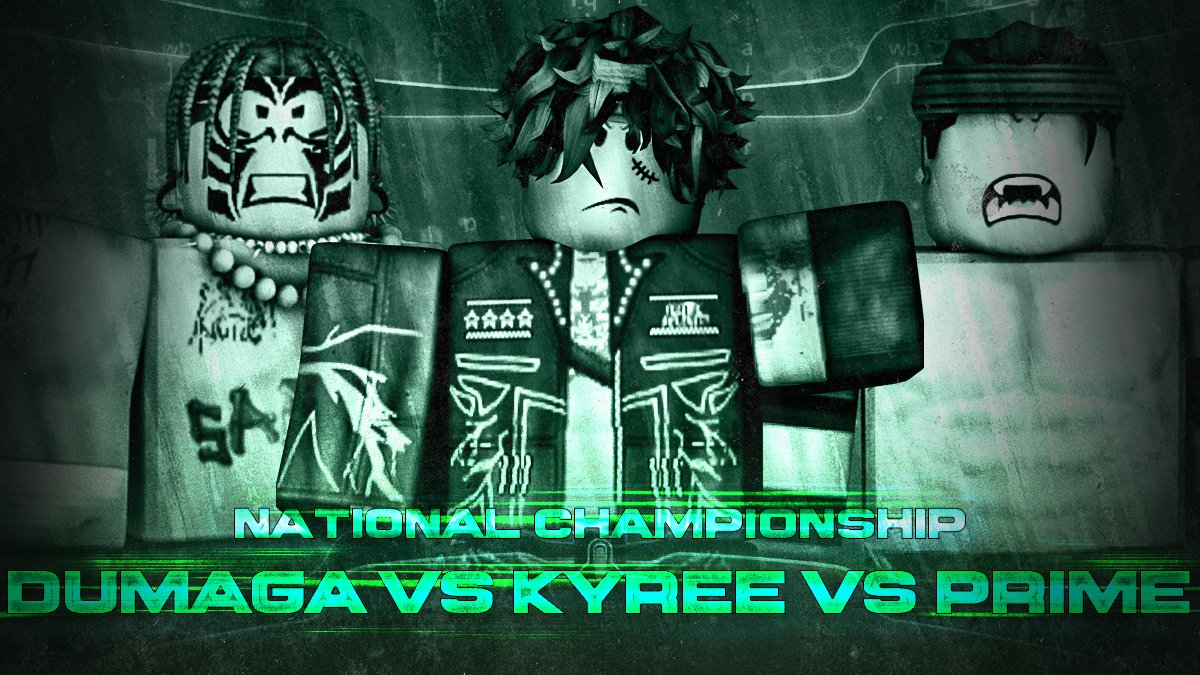 LegacyRWRBLX's tweet photo. Cyberslam | 3/27/23 @ 6:00 PM EST

"The Samoan Destroyer" @Crimefamily21 takes on @KDarrienRBLX &amp; @OrtonPrime to try and fulfill his so-called destiny of winning the Legacy National Championship!

Which one of these men will win the gold in TRIPLE THREAT ACTION?? https://t.co/rsDSV0Z1oc