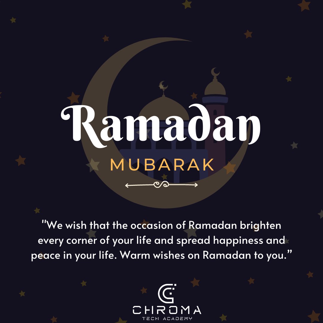 ChromaTechAcad's tweet photo. ☪️Ramadan Mubarak from all of us at Chroma Tech Academy☪️ https://t.co/TfjMgKdbbC