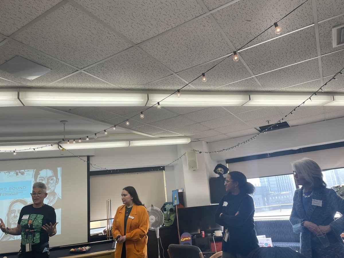 Drummeranthony's tweet photo. Our higher ed partners are the best!Tonight we heard from the amazing leadership team from @MassArt including President Dr. Mary Grant &amp; Artward Bound Director Chandra Méndez-Ortiz! We then went to @LongyMusic for mock interviews with the graduate music ed students! #BPSArts4All https://t.co/DEePVuHZJV