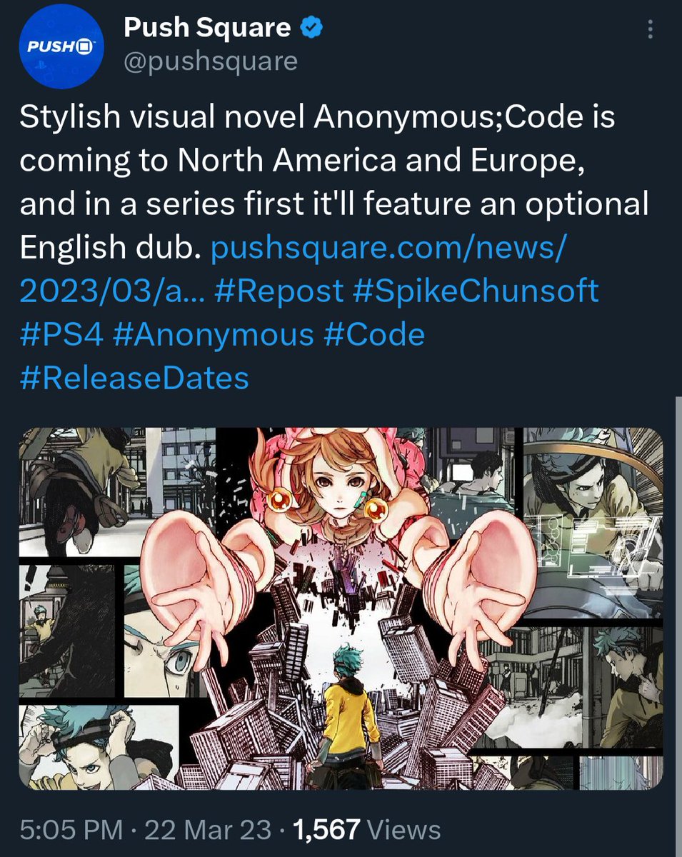 Visual novel Anonymous;Code chega em setembro ao PS4