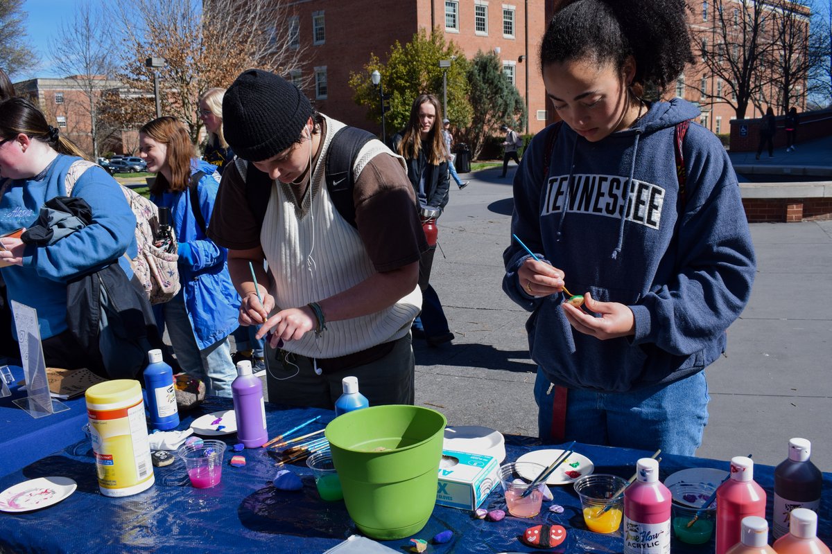 The <a href="/ETSUCounselCent/">ETSUCounselingCenter</a> hosted mindfulness activities like "Grow Your Mental Health," where students could plant a seed and use it track self-care, as well as paint a mindfulness rock. 

(Gabriella Collins/East Tennessean)