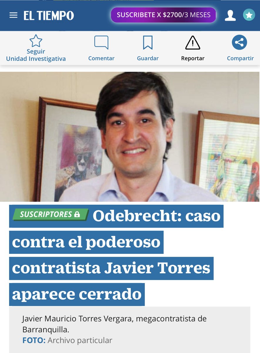 migueldelrioabg's tweet photo. El señor Javier Torres, contratista de Alejandro Char, fue citado a imputación y medida de aseguramiento 4 veces por parte de fiscalía desde 2019 por Odebrecht y nunca se hizo la audiencia y ahora su proceso está archivado. Esto vamos a destaparlo. ⁦@FiscaliaCol⁩ https://t.co/YFFuzQDPFP