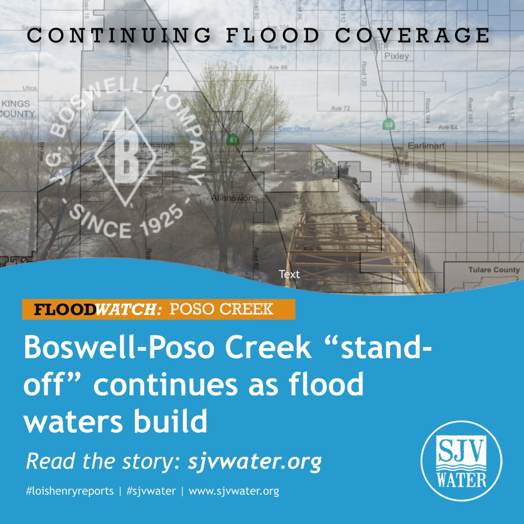 SJVWater's tweet photo. #posocreek #tularecounty #tularecountyflood #tularelake #jgboswell #deercreek #sjvfloods #sjvflooding #californiafloods @loishenry reports. #sjvwater https://t.co/7Ndf9Uc06t https://t.co/j4ajJroinL
