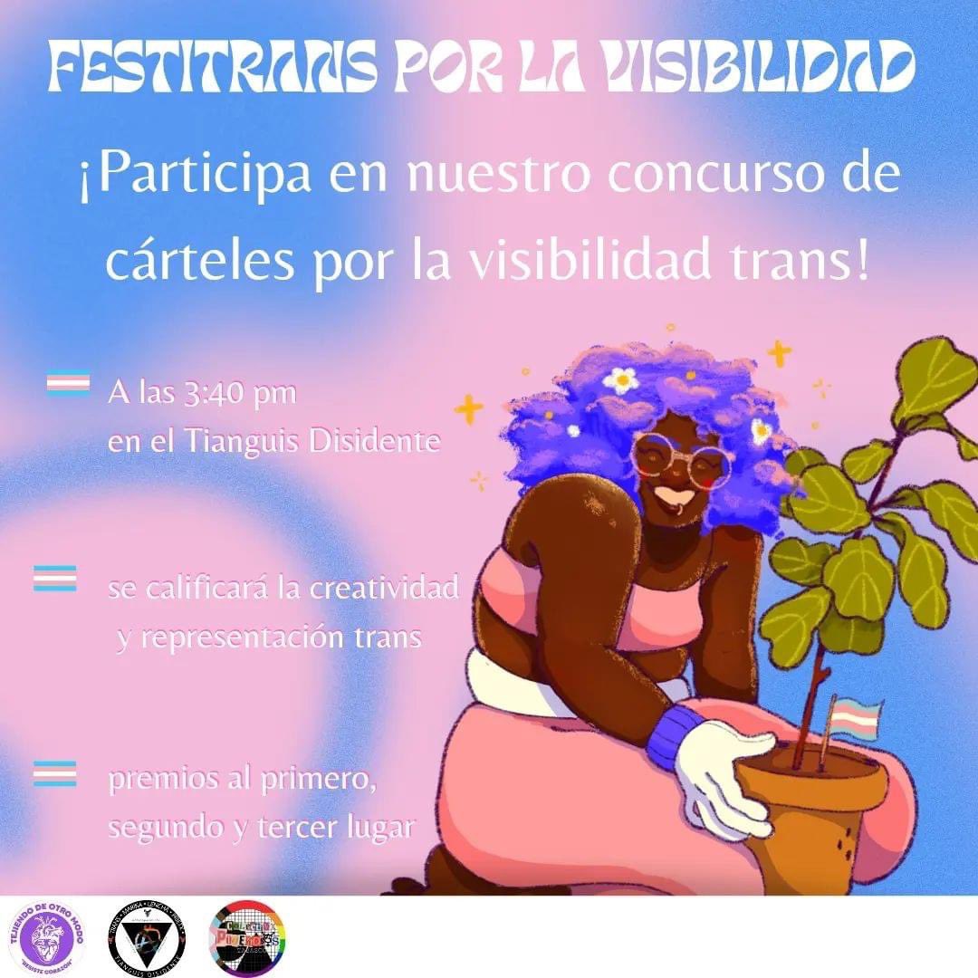 PoderosxsTab's tweet photo. ¡Únete a las actividades este 31 de marzo!

¡Acompañanos a celebrar nuestra existencia y resistir en comunidad! 🏳️‍⚧️

📆31 de marzo del 2023
🕜3:00 pm
📍Del Parque Juárez al Tianguis Disidente

#VisibilidadTrans #TianguisDisidente #Juntrans #Festitrans https://t.co/Vr61r8Qwlh