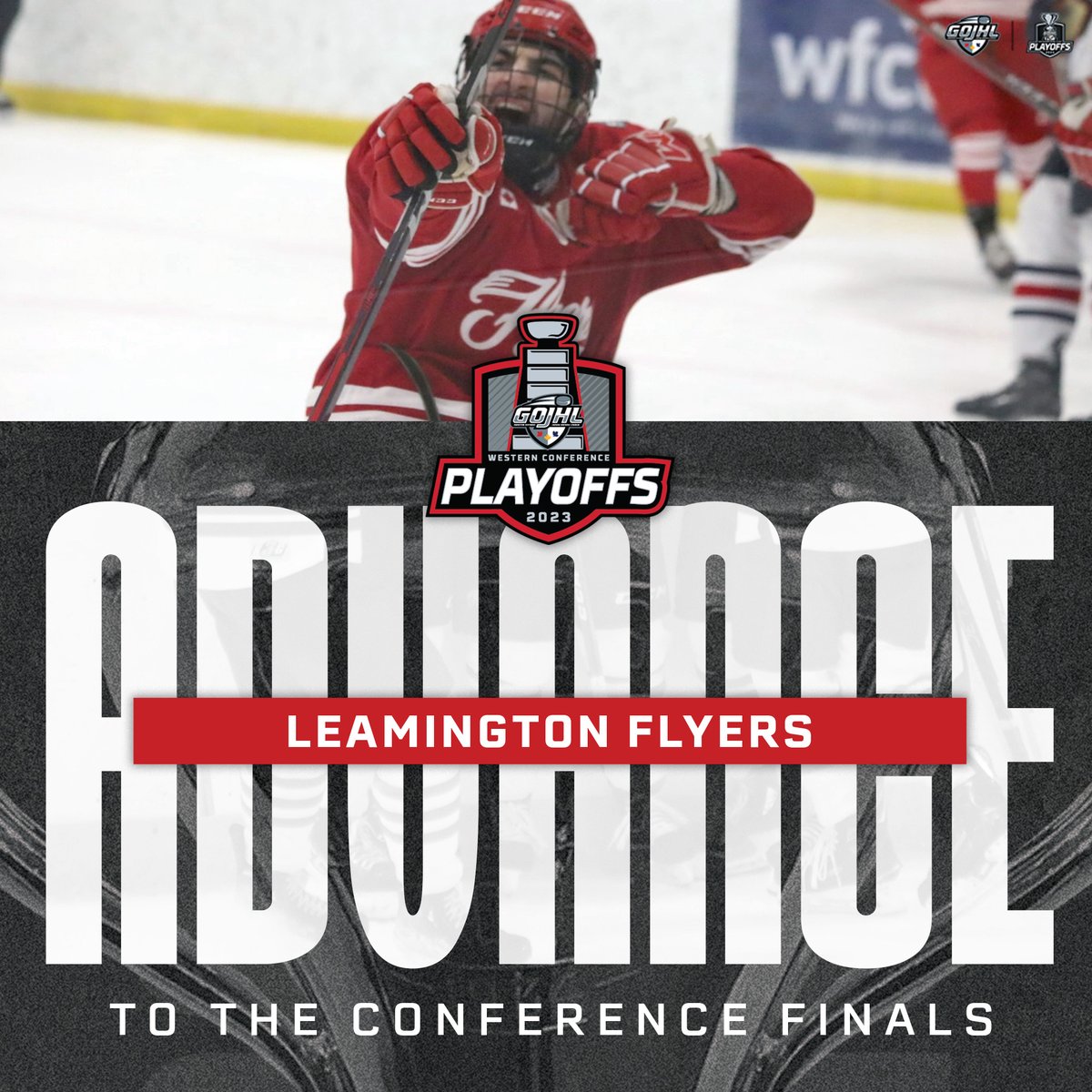 The <a href="/LeamFlyers/">Leamington Flyers</a> defeat the <a href="/lasallevipers/">LaSalle Vipers</a> to advance to the Western Conference Finals! 

#SutherlandCup | #GOJHL