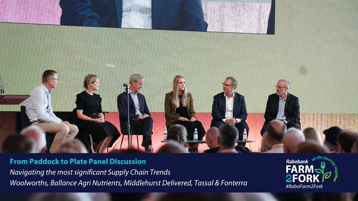 Some of AU &amp; NZ’s biggest brands sharing insights on navigating the ever-changing food &amp; agri landscape, &amp; how businesses can adapt and thrive. #RaboFarm2Fork 
<a href="/woolworths/">Woolworths</a> <a href="/TassalSalmon/">TassalSalmon</a> <a href="/Fonterra/">Fonterra</a> <a href="/BallanceNZ/">Ballance Agri-Nutrients</a>