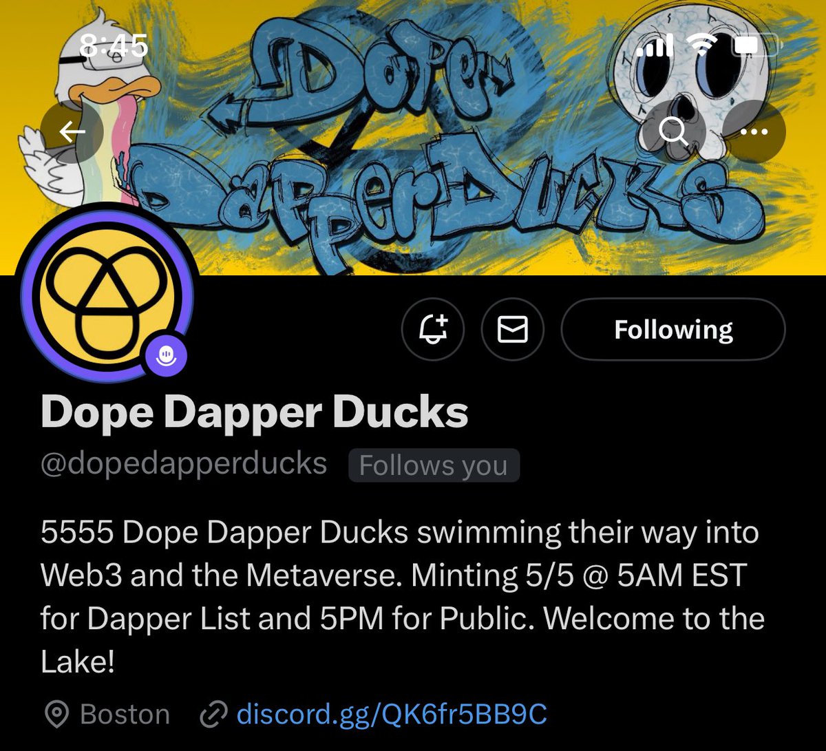 ChadMetaX's tweet photo. DYOR 

but solid up coming project from a proven and solid guy in web3… @bostonbeerguy_ 

@dopedapperducks 🦆

#NFTCommunity 
#notapaidpromotion #supportinggoodpeople https://t.co/1L2LnEDbJO