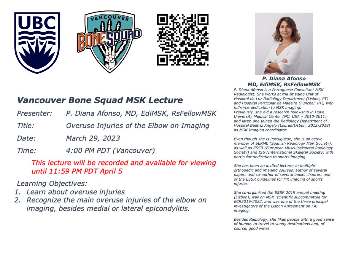 Vancouver Bone Squad (@bonevancouver) on Twitter photo Want to receive the event zoom links and the 7 day links to view the recordings? Sign up at bonesquad.ca
<a href="/Afonso1Diana/">P. Diana Afonso</a>
For charitable donations:
give.ubc.ca/musculoskeleta… Want to receive the event zoom links and the 7 day links to view the recordings? Sign up at bonesquad.ca
<a href="/Afonso1Diana/">P. Diana Afonso</a>
For charitable donations:
give.ubc.ca/musculoskeleta…