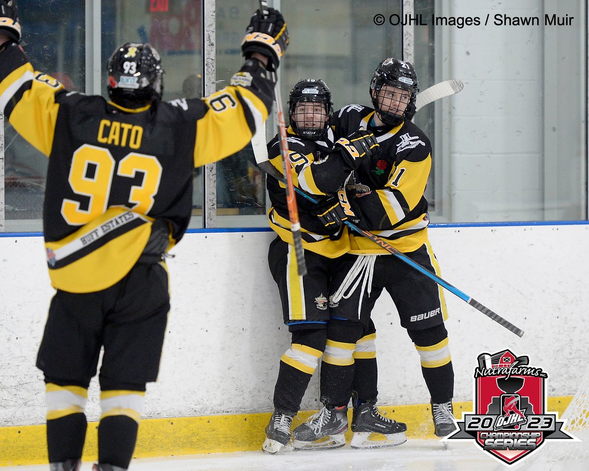 Each team exchange goals in the third with @OJHLGoldenHawks maintaining their lead throughout the period as they take game one 4-3 over @OJHLJrCanadiens @OJHLOfficial @ojhlimages @OHAhockey1 #CJHL #OJHL #OJHLImages #semifinals #playoffs #leagueofchoice @followthephotogs
