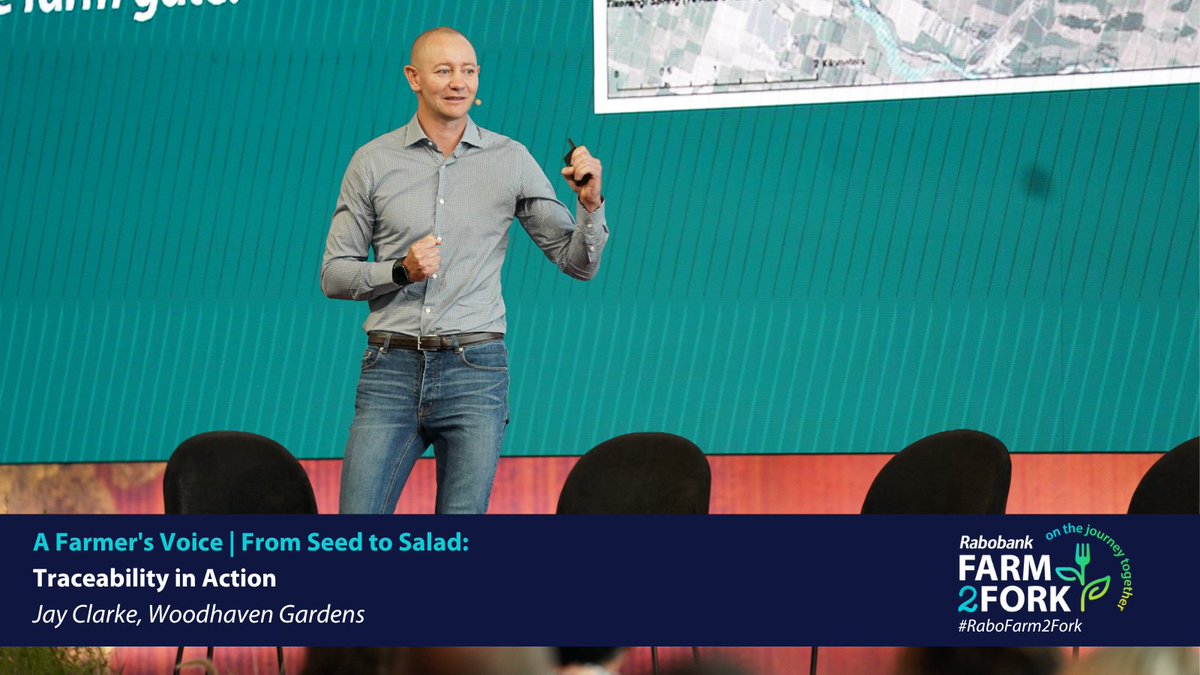Jay Clarke sharing Woodhaven Gardens inspiring story of people, culture, sustainability and maximum food production for minimum impact.  #RaboFarm2Fork