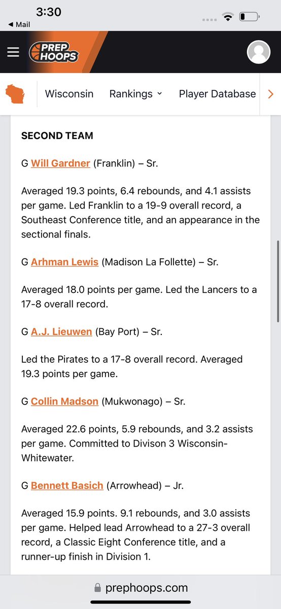 Grateful to be named Second Team All State by <a href="/Evan_Flood/">Evan Flood</a> and <a href="/PrepHoops_WI/">Prep Hoops Wisconsin</a>!