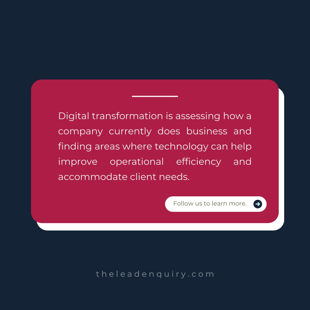 TheLeadEnquiry's tweet image. Digital transformation for businesses can mean leveraging the power of data to generate more informed decisions or making digital products that offer better experiences for consumers.
#webdevelopmentoutsourcing #digitaltransformation #bpo #businessprocessoutsourcing