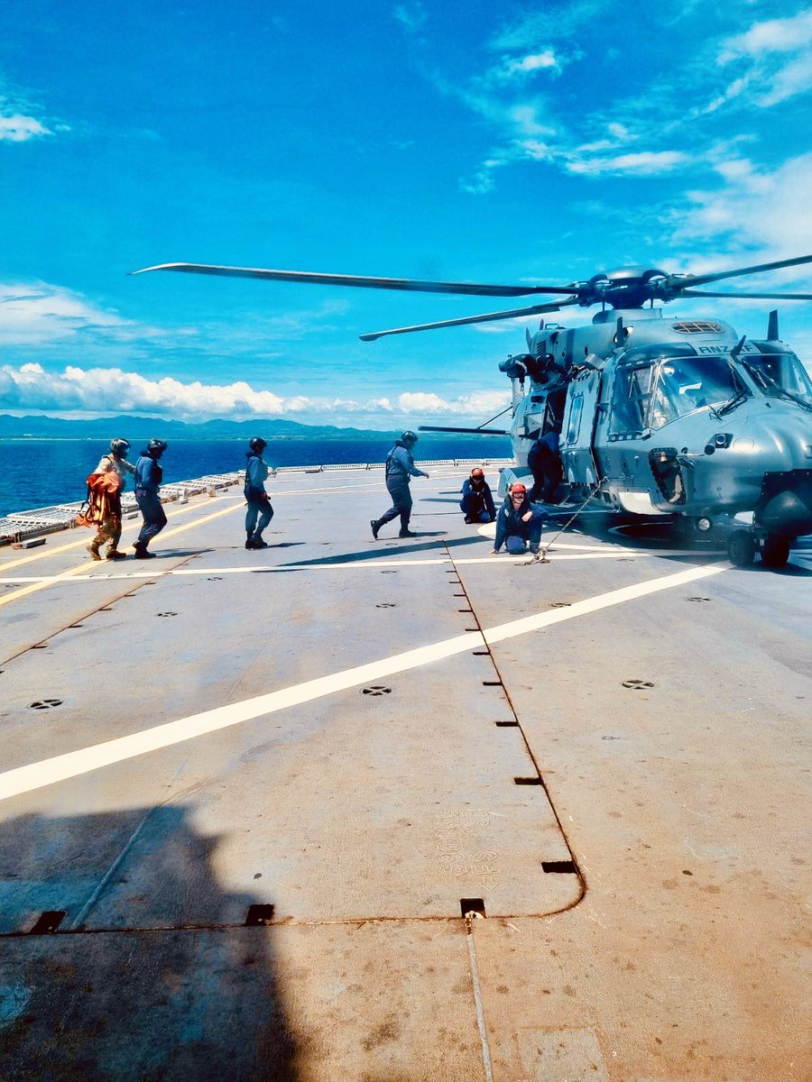 FijiNavy's tweet photo. 12 Fiji Navy officers &amp; sailors, including 7 women are sea riders onboard @NZNavy 
HMNZS CANTERBURY as part of a joint HADR exercise

The sea riders will engage in basic seamanship, general ship operations, landing craft &amp; helicopter operations while the ship is underway 🇫🇯⚓️🇳🇿 https://t.co/7Ir79tlJzN