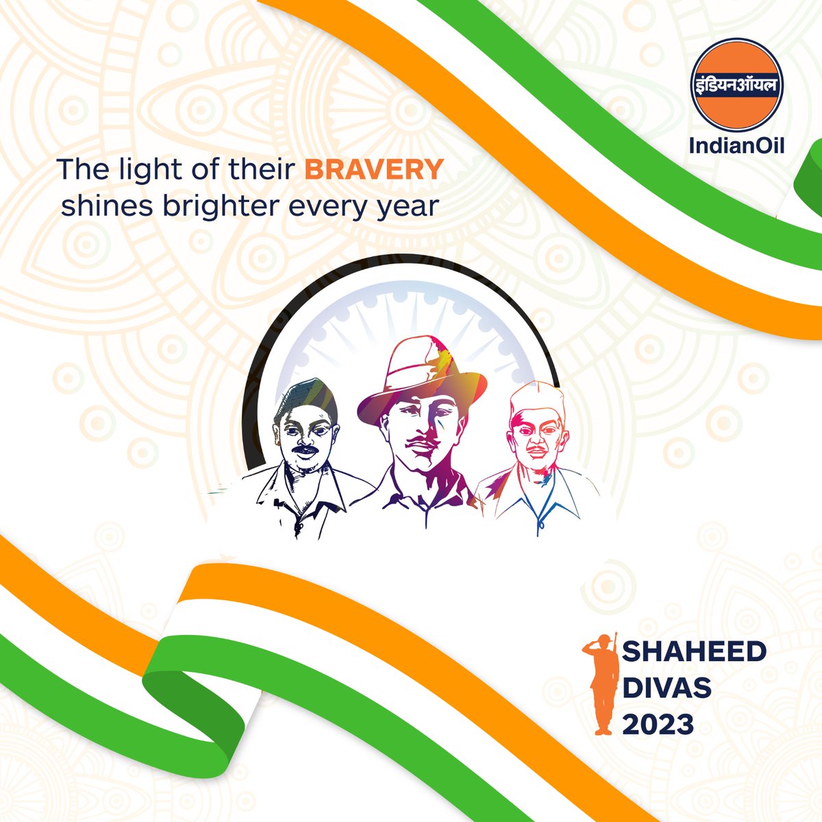 Today, on #ShaheedDiwas #IndianOil remembers the selfless sacrifice of Bhagat Singh, Shivaram Rajguru and Sukhdev Thapar. Let us honour their memory and remember the debt we owe them for giving up their lives for the freedom &amp; glory of our nation