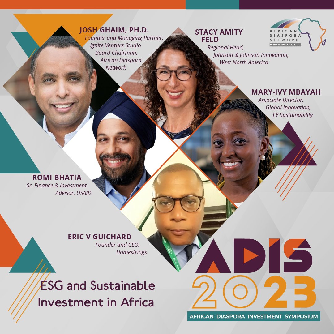 At the 2023 African Diaspora Investment Symposium, hosted by <a href="/AfricanDNetwork/">AfricanDiasporaNet</a>, I look forward to joining this panel👇🏼 to discuss opportunities for sustainable investment and development in Africa: jji.jnj/3Fy1KLl #ADIS23