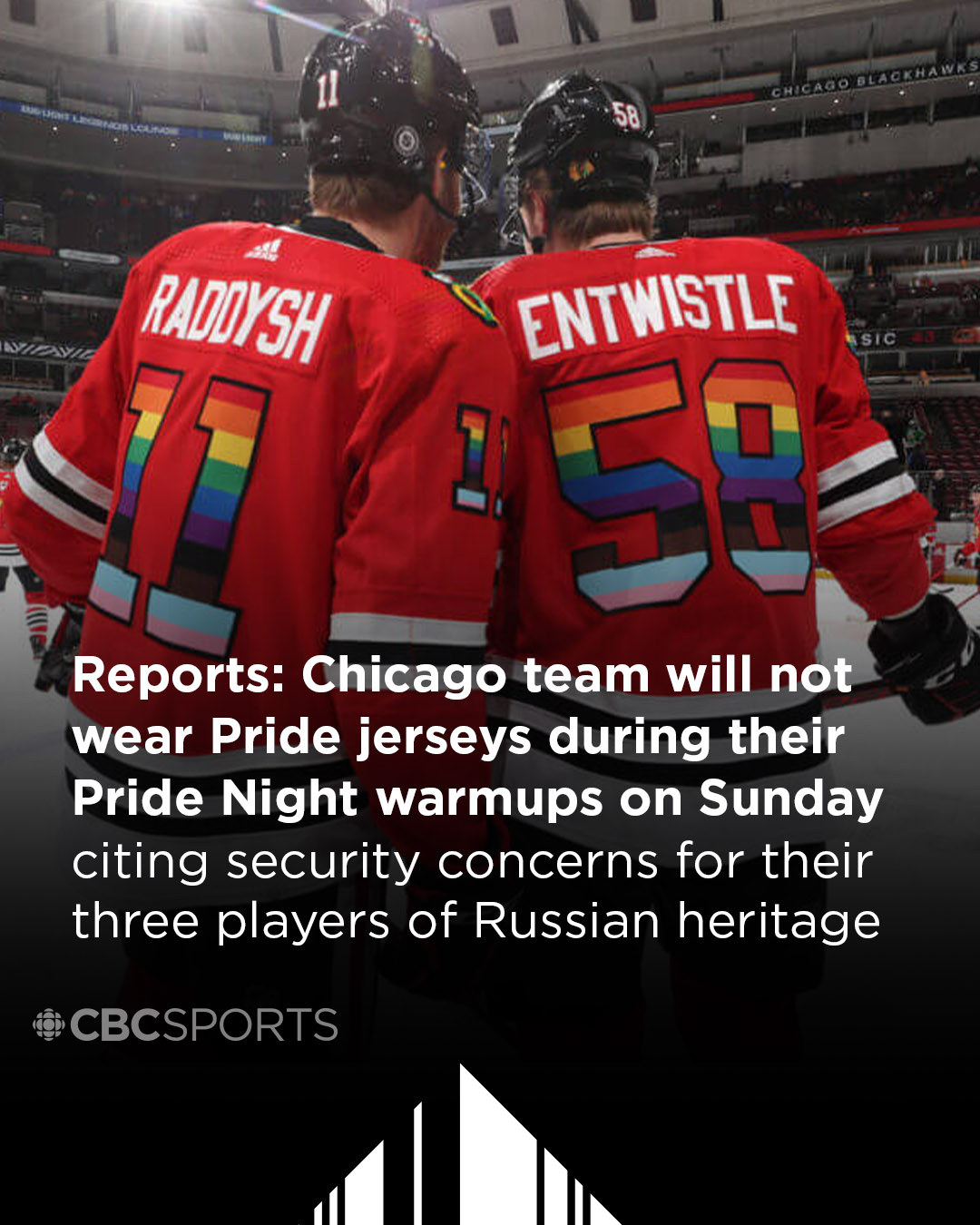 Chicago's NHL team will not wear Pride-themed jerseys due to