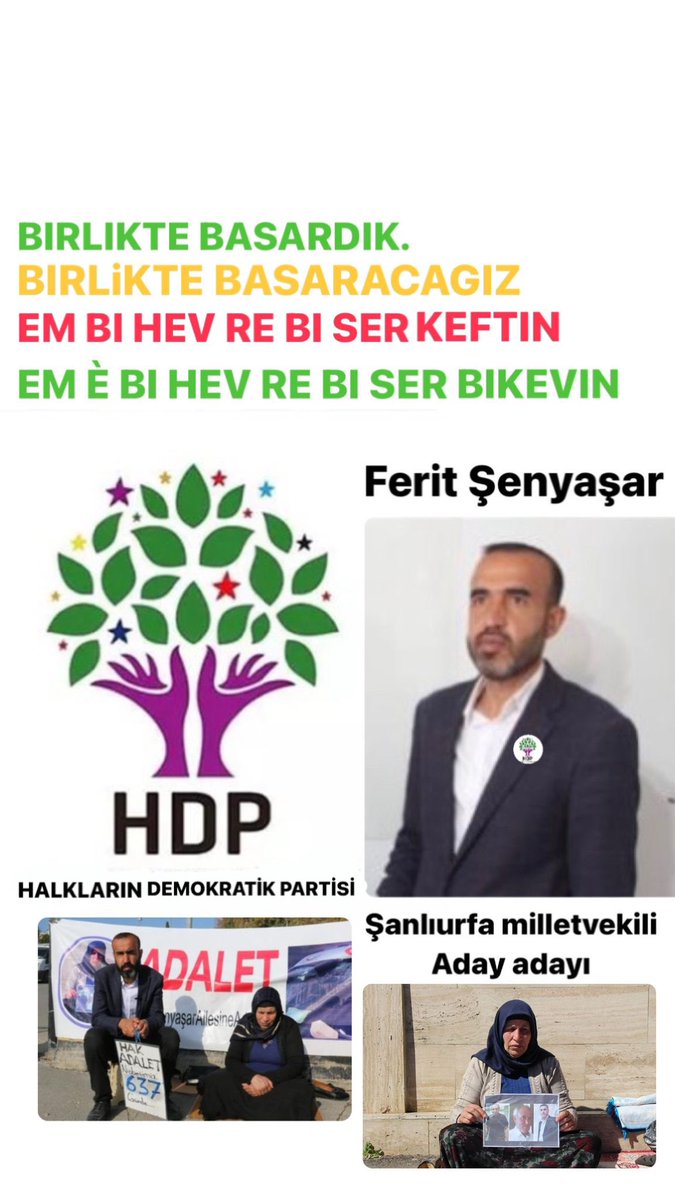 Gönlümüz adayı Emine Anne olsada Ferit Şenyaşar’a çıktığı yolda başarılar diliyoruz yüreğimiz sizinle @merdin_sterk @ronyasor @S_Zeyneba @revolutie01 @proon1352 @Nujenn__ @MeftuneSever @Mirza_1334 @say4412 @selam_dur12 @Mslm567221 @ironik_li @zamur41 @Serhad__Jiyane Serkeftîn ✌️