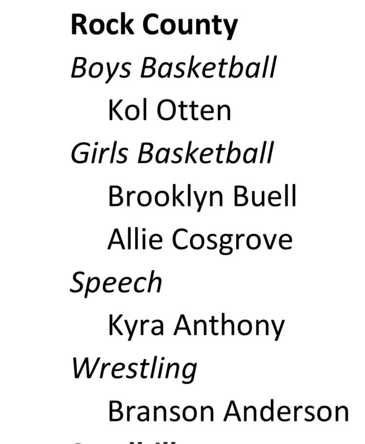 Congrats to these RC Students for excelling in the classroom and their activities!