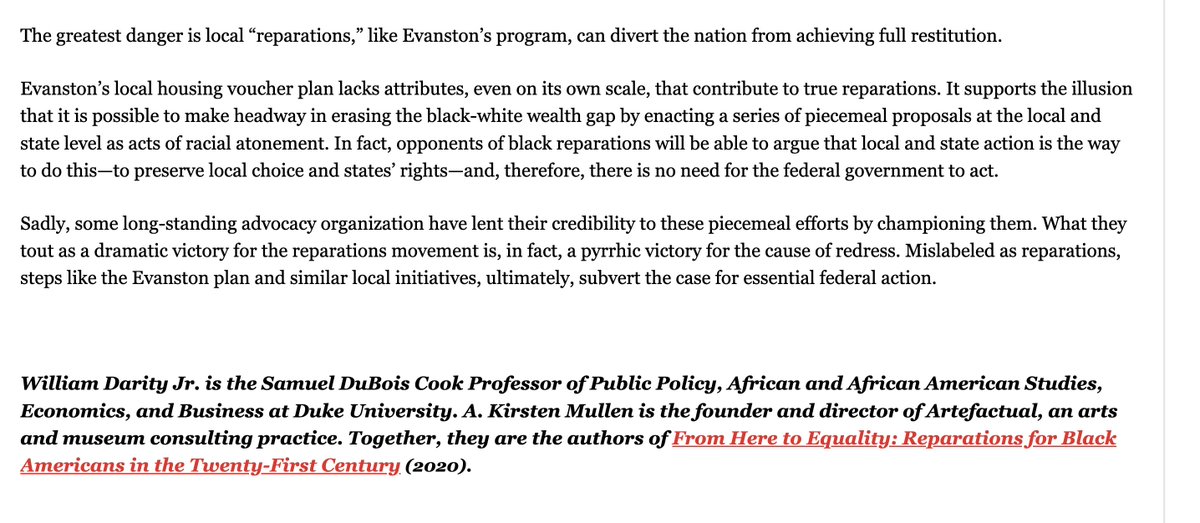 OLGriffin2's tweet image. #recurringTraining  #specialConsiderations👀 
???  #lookingBack 
HOW TO HIJACK TRUE REPARATIONS: GIVE YOUR BLESSING TO LOCAL, STATE AND INSTITUTION PIECEMEAL PLANS
WILLIAM DARITY ...APRIL 12,2021 blackstarnews.com/us-politics/ju…