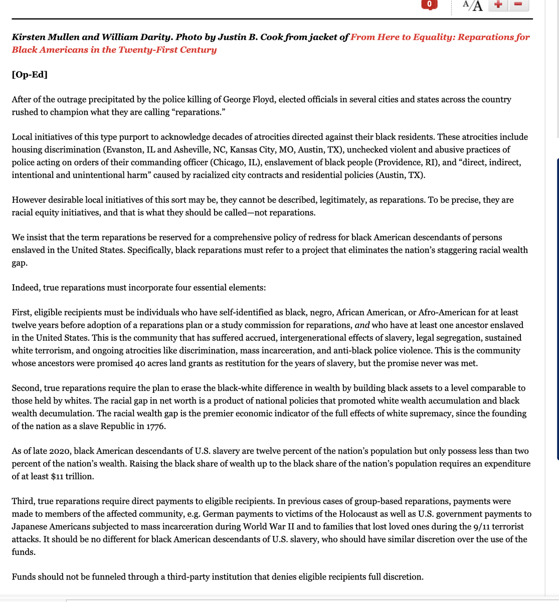 OLGriffin2's tweet image. #recurringTraining  #specialConsiderations👀 
???  #lookingBack 
HOW TO HIJACK TRUE REPARATIONS: GIVE YOUR BLESSING TO LOCAL, STATE AND INSTITUTION PIECEMEAL PLANS
WILLIAM DARITY ...APRIL 12,2021 blackstarnews.com/us-politics/ju…