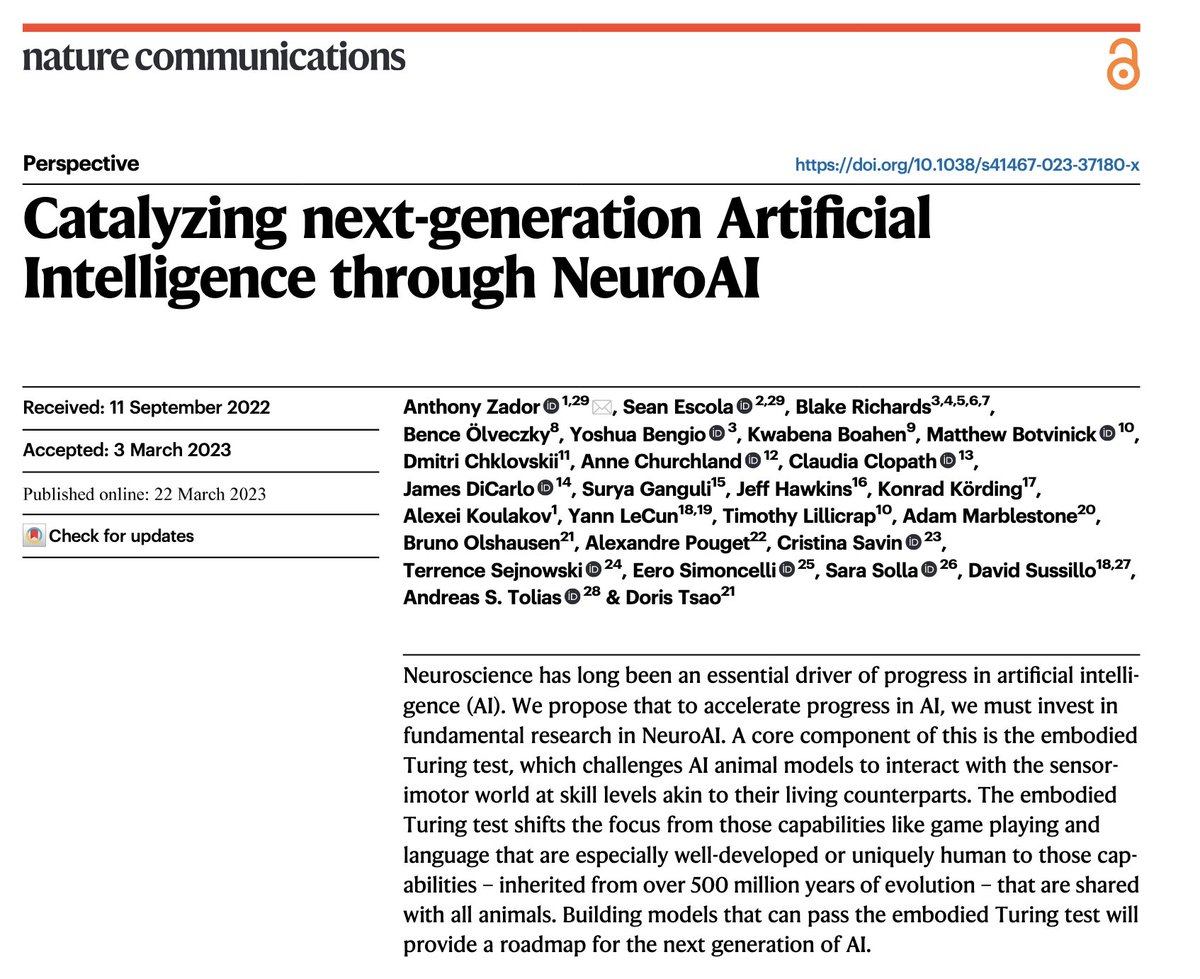 Tony Zador (@tonyzador) on Twitter photo <a href="/ylecun/">Yann LeCun</a> @seanescola <a href="/tyrell_turing/">Blake Richards</a> @BOlveczky finally!
<a href="/chklovskii/">Dmitri "Mitya"</a> <a href="/anne_churchland/">Anne Churchland</a> <a href="/ClopathLab/">ClopathLab</a> <a href="/JamesJDiCarlo/">James DiCarlo</a> <a href="/SuryaGanguli/">Surya Ganguli</a> <a href="/koerding/">Konrad Kording</a> <a href="/joe6783/">ioio</a> <a href="/countzerozzz/">Timothy Lillicrap</a> <a href="/AdamMarblestone/">Adam Marblestone</a> <a href="/pouget_alex/">Alexandre Pouget</a> <a href="/SaraASolla/">Sara A Solla</a> <a href="/sejnowski/">Terrence Sejnowski</a> <a href="/SussilloDavid/">David Sussillo</a> <a href="/AToliasLab/">Andreas Tolias Lab @ Stanford University</a> <a href="/doristsao/">Doris Tsao</a>
rdcu.be/c8dvd <a href="/ylecun/">Yann LeCun</a> @seanescola <a href="/tyrell_turing/">Blake Richards</a> @BOlveczky finally!
<a href="/chklovskii/">Dmitri "Mitya"</a> <a href="/anne_churchland/">Anne Churchland</a> <a href="/ClopathLab/">ClopathLab</a> <a href="/JamesJDiCarlo/">James DiCarlo</a> <a href="/SuryaGanguli/">Surya Ganguli</a> <a href="/koerding/">Konrad Kording</a> <a href="/joe6783/">ioio</a> <a href="/countzerozzz/">Timothy Lillicrap</a> <a href="/AdamMarblestone/">Adam Marblestone</a> <a href="/pouget_alex/">Alexandre Pouget</a> <a href="/SaraASolla/">Sara A Solla</a> <a href="/sejnowski/">Terrence Sejnowski</a> <a href="/SussilloDavid/">David Sussillo</a> <a href="/AToliasLab/">Andreas Tolias Lab @ Stanford University</a> <a href="/doristsao/">Doris Tsao</a>
rdcu.be/c8dvd