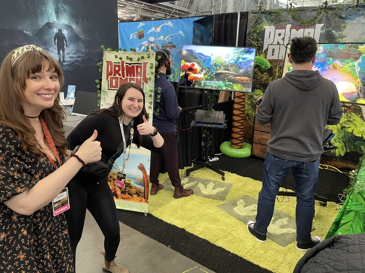 SeanGameDesign's tweet photo. Our booth is ready to roar! Come check us out at PAX East🦖 https://t.co/oQFYBk2SiG