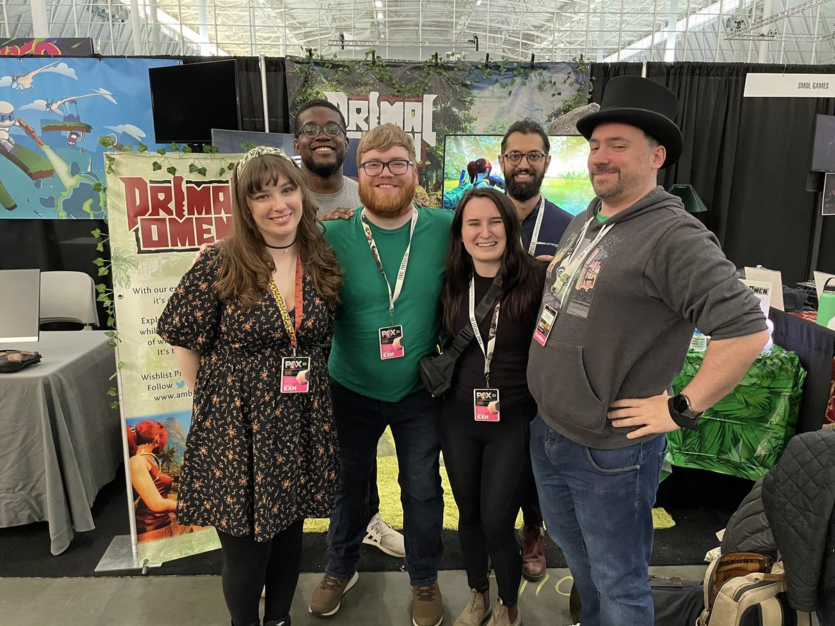 SeanGameDesign's tweet photo. Our booth is ready to roar! Come check us out at PAX East🦖 https://t.co/oQFYBk2SiG