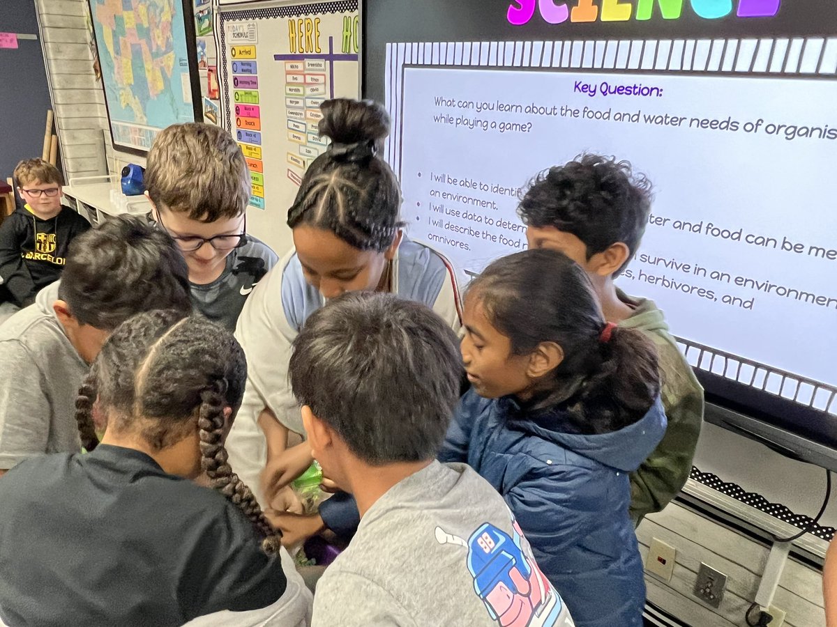 CarrieBoyleCISD's tweet photo. Today we learned about getting our needs met. Some of us survived while others did not. Interactions in ecosystems are so very important! @AustinElem #CISD_Science https://t.co/7c2xA61A6V