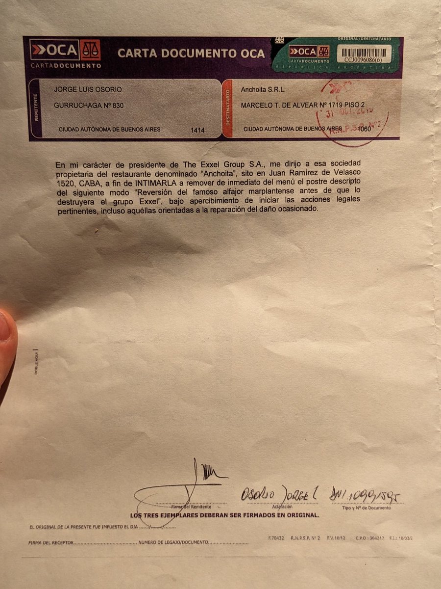 fmendiguren's tweet photo. Cuando se va a Anchoita, se pide el intercambio de cartas documento entre Enrique Piñeyro y el Grupo Exxel. Siempre. 🐟♥️ https://t.co/OKXOKvEqin