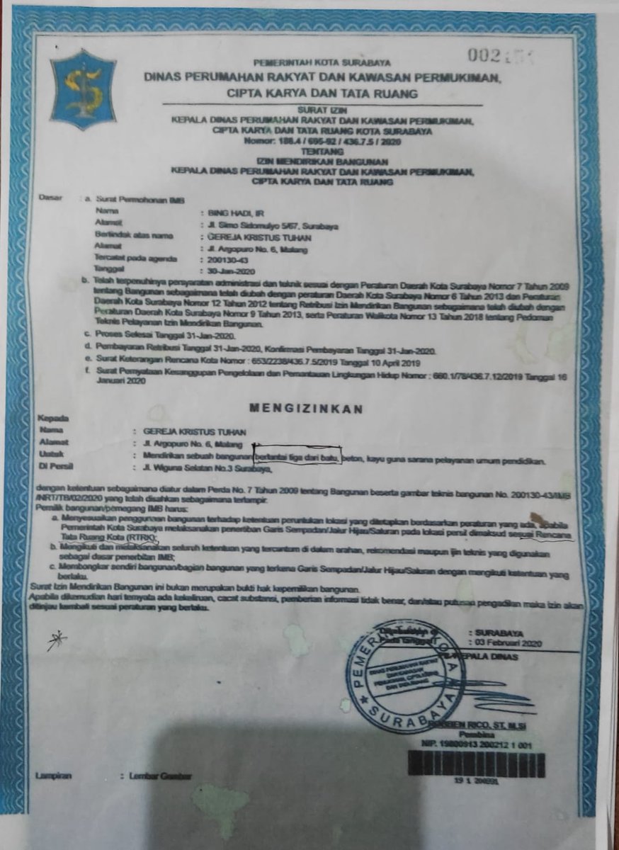 SltorkNet's tweet photo. Bpk Wakil Walikota Surabaya @CakArmuji ...gue mau tanya Gereja Kristus Tuhan di Jl. Wiguna Selatan No.3 Surabaya punya izin IMB memperbolehkan bangunan sampai LT 3, knp bpk menghentikan aktivitas pembangunan Gereja tersebut ?
@jokowi 
@Kemenag_RI 
Manteman tolong bantu Viralkan🙏 https://t.co/ZSNQtUpYnO